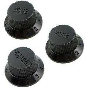 3 Stuks Plastic Volumeknop Toonknop Vervangende Onderdelen Voor ST-gitaaronderdelen Gitaar Onderdelen Accessoires (Color : Black)