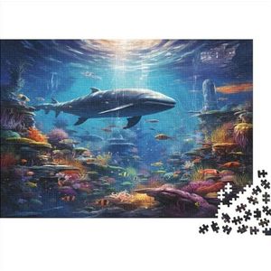 Haaien houten legpuzzels voor volwassenen puzzel spel familie activiteit puzzel maritieme wereld puzzels educatieve spellen voor volwassenen en tieners voor koppels en vrienden 300 stuks (40 x 28 cm)