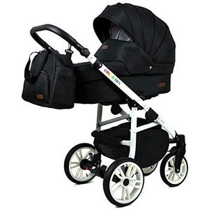 Kinderwagen 3 in 1 complete set met autostoeltje Isofix babybad babydrager Buggy Colorlux White van ChillyKids Onyx 2in1 zonder autostoel