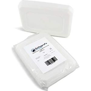 Seifenprofis Glycerinezeep, ruwe zeep, zeepbasis, zeep wit (SLS/SLES-vrij), 1 kg, wit