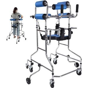 Medical Walker, Hemiplegie Revalidatie Staand Frame, Draagbare Walker voor Volwassenen, Loophulp voor Ouderen, Verstelbare hoogte, Geschikt voor mensen met een handicap 150-180 cm