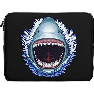 Shark Jaws Attack Grappige Laptop Sleeve Draagtas Messenger Aktetas Beschermhoes voor 10/12/13/15/17 Inch