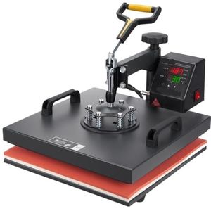 2-in-1 warmtepersmachine 38 * 38CM Multifunctionele 360° wegzwenkbare digitale sublimatieprinter Transfer DIY T-shirt Cap,Soepele werking