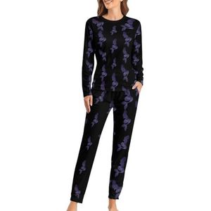 Galaxy Zeemeermin zachte damespyjama met lange mouwen, warme pasvorm, loungewear sets met zakken, 5XL