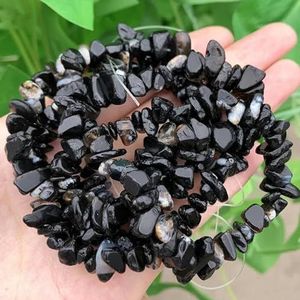 5-8 mm natuurlijke onregelmatige rode granaatsteen kralen grindchips losse spacer kralen voor sieraden maken DIY oorbel ketting 33 ""inch-zwarte streep agaat-3-5 mm 16 inc