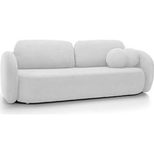 DomoHome Sofa OLIO slaapbank met bedlade, decokussen, klapfunctie, Scandinavisch design, ligoppervlak 142x200 cm, zwarte poten, afmetingen: 238x86x101cm, kleur: Ashe