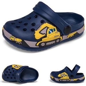Kids Klompen Tuin Schoenen Leuke Strand Sandalen Zomer Lichtgewicht Zwembad Douche Slippers voor Peuter Jongens Meisjes Marineblauw EU 25