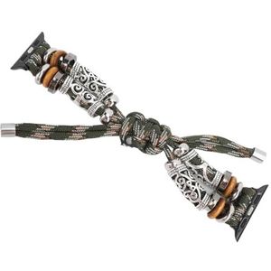 Vervangende Polsband, Elastisch Stijlvol Horloge Gevlochten Armband Zweetbestendig voor Dames voor Dagelijks (Groene camouflage)