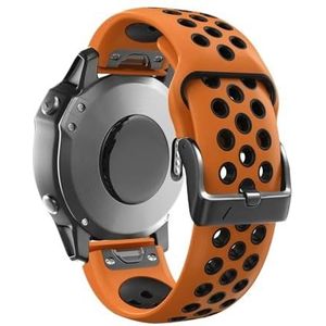 22 26mmQuickFit Siliconen Horlogeband fit for Garmin Instinct 2X Solar Strap Instinct 2 Fenix ​​7 7X 6 6X Horlogeband Armband Accessoires (Color : Orange black, Size : 22mm Fenix 5 5Plus)