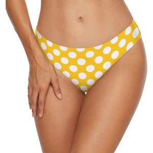 Anantty Badmode voor dames, bikinibroekje met stippen, geel patroon, zwembroek, zwemshort voor meisjes en vrouwen, Meerkleurig, L