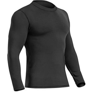 UNIQUEBELLA Thermo-ondergoed met lange mouwen, thermo-onderdeel, fleecevoering en sneldrogend, Zwart, XXL