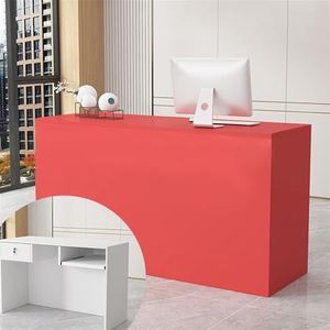 Minimalistische Receptiebalie Houten Receptiebalie, Receptiebalie Draagbare Podiumstandaard Moderne Winkelbalie, Voor Kantoren Multifunctionele Receptietafel(Red,100cm/39.3in)