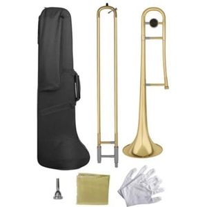 Alttrombone Messing Lak Goud B Platte Schuif Trombone Koperinstrument Met Lichte Canvas Tas Trombone Voor Beginners