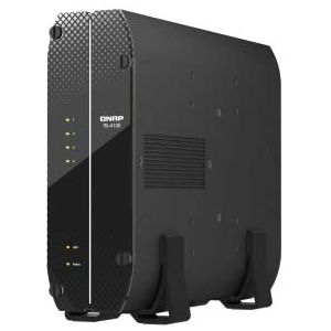 QNAP TS-410E-8G-US 4 Bay Professionele fanless Desktop NAS met Intel Celeron Quad-core Processor, 8 GB DDR4 RAM en Dual 2.5GbE (2.5G/1G/100M) Netwerkconnectiviteit (schijfloos)