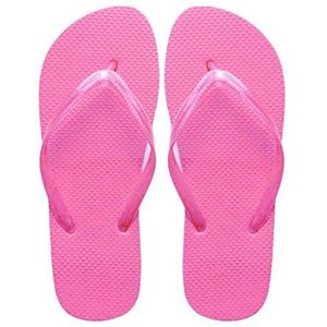 SUGAR ISLAND Unisex dames meisjes heren zomer strand FLIP flop zwembadschoenen, roze, 3/4 UK