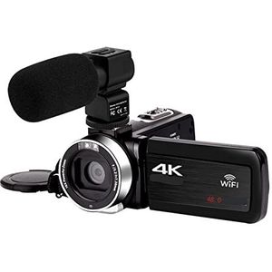 Videocamera, Volledige 4K digitale camera Camcorder Digitale videocamera's Live streaming 18X fotografie Vloggen Recorder Ultra HD Webcam(128G SD Card,With Microphone)