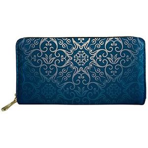 Mode Dames Purse,Clutch Bag Purse Rits Handtas Geschenken voor Vrouwen Meisjes Kids, Vintage Classical Blue Lace, onbezorgd