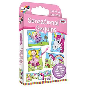Galt Toys, Sensational Sequins Fairies and Unicorns, Craft Kit for Kids, Ages 6 Years Plus