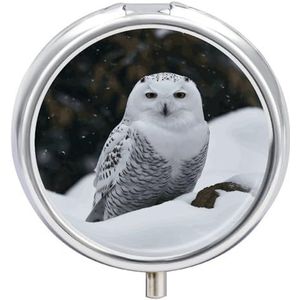 Draagbare Pillendoos Pil Case Sneeuw Uil Reizen Pillendoos Kleine Pil Case Dagelijkse Pil Container Pil Organizer Pocket Geneeskunde Doos Leuke Pil Case