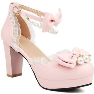 BGFCDFGV Damessandalen, prinsessenschoenen, hoge hakken, blokhakken voor dames, Roze, 34 EU