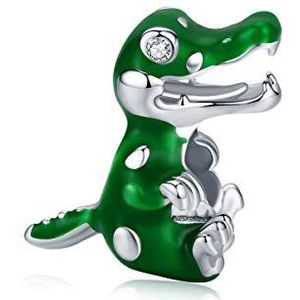 Baby Krokodil Dier Bedel voor Originele Merk Armband 925 Sterling Zilver Ontwerp Fijne Sieraden Accessoires