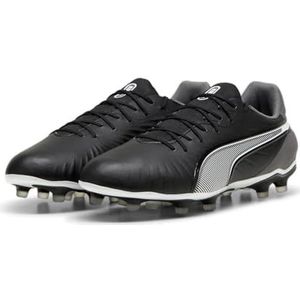 PUMA Unisex King Match Fg/Ag voetbalschoen, Puma Wit Bluemazing Flat Licht Grijs, 46 EU