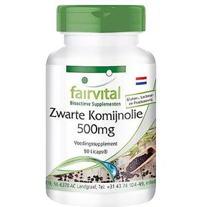 Fairvital | Zwarte komijn olie capsules 500mg - HOOG GEDOSEERD - VEGAN - 90 LiCaps® - rijk aan belangrijke vetzuren