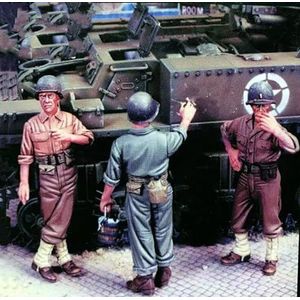 1/35 WWII US Tank Soldier Resin Model Kit Ongelakt en Ongemonteerd Hars Model Onderdelen (3 Mannen, Geen Tanks) //2X7z-5