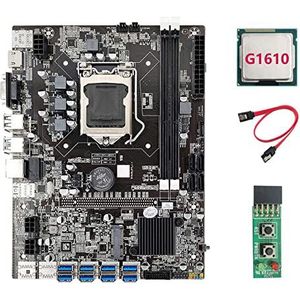 AMIUHOUN B75 USB ETH Mijnbouw Moederbord 8XUSB3.0+G1610 CPU+Switch Board+ Kabel LGA1155 DDR3 B75 USB BTC Moederbord