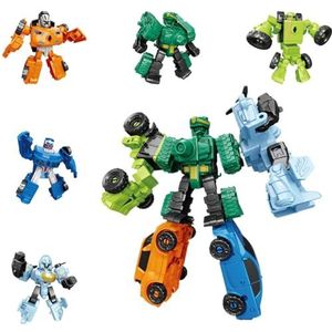 Auto Robots Speelgoed, Transformerrobot Speelgoed - 5 in 1 Transformator Robots voor Kid - Educatief Speelgoed, STEM Assembly Speelgoed voor Kinderen vanaf 3 Jaar En Ouder, Verbetert Cap