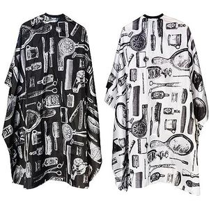 SKHAOVS Kapperscape voor kappers, 2 stuks, zwart-wit, volledige lengte, waterdicht, kappersjurk, waterdichte kappersjurk, kapper, kapperscape voor uniseks, perfect voor haarstylisten, 2 stuks., one