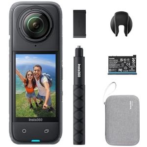 Insta360 X4 Endurance Bundle, 8K waterdichte 360 actiecamera, 4K groothoekvideo, onzichtbare selfiestick, verwijderbare lensbeschermer, 135 min batterijduur, AI-editing, stabilisatie, voor sport, reis