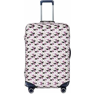KOOLR Schattige kleine baby luiaard afdrukken koffer cover elastische wasbare bagage cover koffer beschermer voor reizen, werk (45-32 inch bagage), Zwart, X-Large