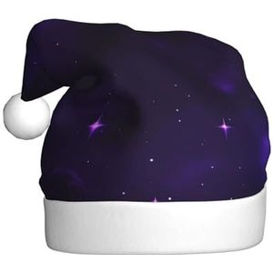 Galaxy Starry Space Purple Starry Christmas Party Hoeden Volwassen Kerst Hoeden, Vakantie Feest Accessoires, Verlicht het feest!