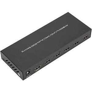 Switch Sound Extractor, HD Multimedia Interface Sound Extractor 100‑240V Afstandsbediening Optische Vezeluitgang 4K 60Hz 5 Poorten voor Versterker (EU-stekker)