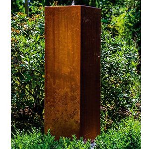 KÖHKO® Kubusfontein ""Peru"" hoogte 119 cm tuinfontein 31006 van cortenstaal met LED-verlichting