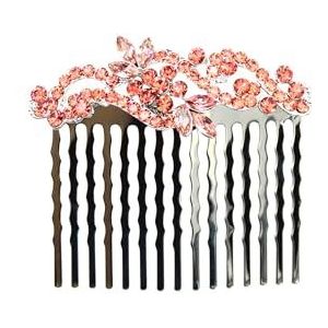 Faship Prachtige Coral Crystal Bloemen Haar Kam