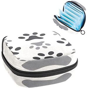 Maandverband Opbergtas,Draagbare maandverband Opbergzak,hondenpoot, Meerkleurig, 4.7x6.6x6.6 in/12x17x17 cm