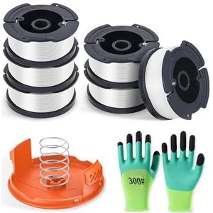 CAMPGEEKS Weed Eater Spoel, Compatibel met Black and Decker String Trimmers (AF-100) String Trimmer Vervangende Spoel, 30ft 0.075 inch Autofeed String Trimmer Line (inclusief 6 spoel+1 dop+1 veer+1
