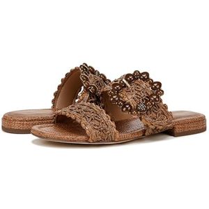 Sam Edelman Elisa platte sandaal voor dames, Cuoio Raffia, 36.5 EU