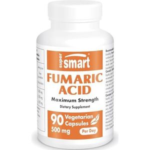 Supersmart - Fumaarzuur 500 mg - Kan helpen bij het verminderen van vlekken van peeling huid - Anti-ontsteking supplement | Non-GMO & Glutenvrij - 90 Vegetarische Capsules