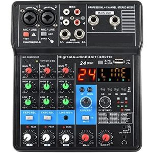 geluidsconsole, 4-kanaals geluidsmixer Bluetooth-functie 24 DSP-effecten USB-computeropname Afspelen Live-uitzending Mengpaneel Audiokwaliteit