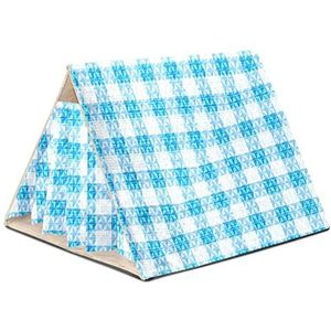 Cavia Bed Cave,Gezellig Hamster Huis,Blauwe moderne plaid,Hamsterkooi Schuilplaats,Huisdier Tent en Bed,Dieren Huis