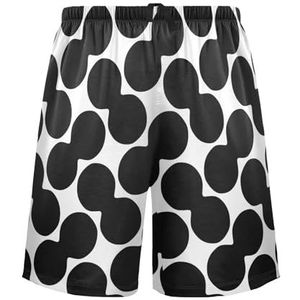 LI ZHI XIN Herenpyjamabroek, korte pyjamabroek, zomer casual shorts, elastische tailleband met trekkoord, rechte losse pasvorm met 2 zakken, S-XXL stippen, Meerkleurig, S