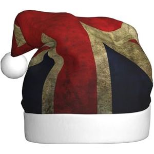 TyEdee Britse vlag print kerstmuts voor volwassenen, kerstmuts, zachte kerstmuts, voor feestelijke kerstfeestdecoratie