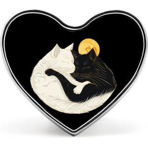 Zwart Wit Kat Zon Leuke Revers Tie Pin Hart Knoppen Broche Badge Pin Sieraden Voor Kleding Hoed Accessoires