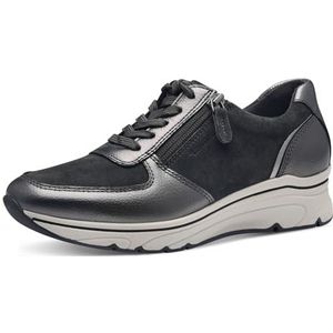 Tamaris Low-Top sneakers voor dames, lage schoenen, uitneembaar voetbed, 0 antraciet com, 38 EU