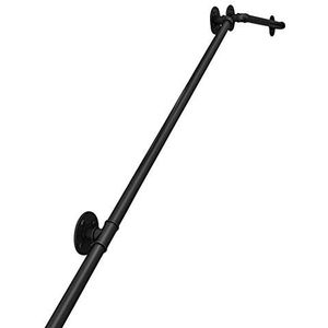 Leuning voor trappen binnenstappen - trappen leuning leuningen tegen de muur oudere kinderen retro vangrail handraill buiten muurbevestiging zwart smeedijzer (30~300 cm) (30~300 cm)