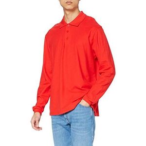 Fruit of the Loom Premium poloshirt voor heren met lange, rood, M