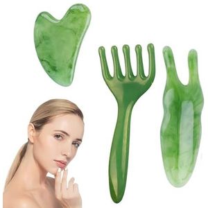 PLATEYTR 3 Stuks Gua Sha Gereedschap, Guasha, Gezicht Masseren, Anti Veroudering, Verzachtende Ooghoeken en Gezichtsrimpels, Gunstig voor de Gezondheid en Schoonheid Van de Huid